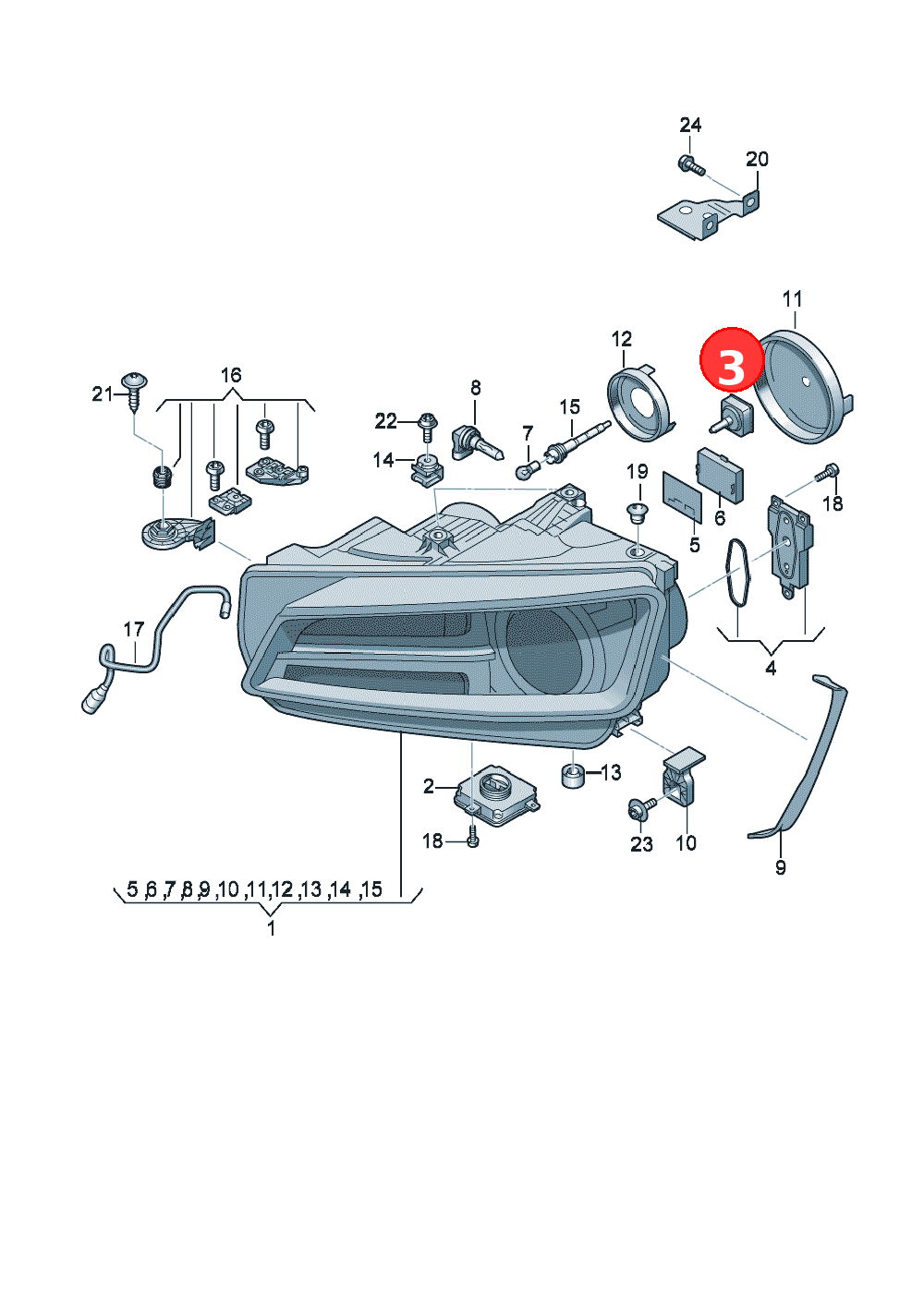 Gas discharge lamp OE 8W0941235
