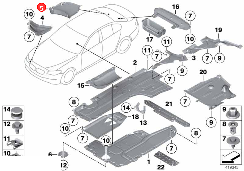 Covering, rear right OE 51757186522