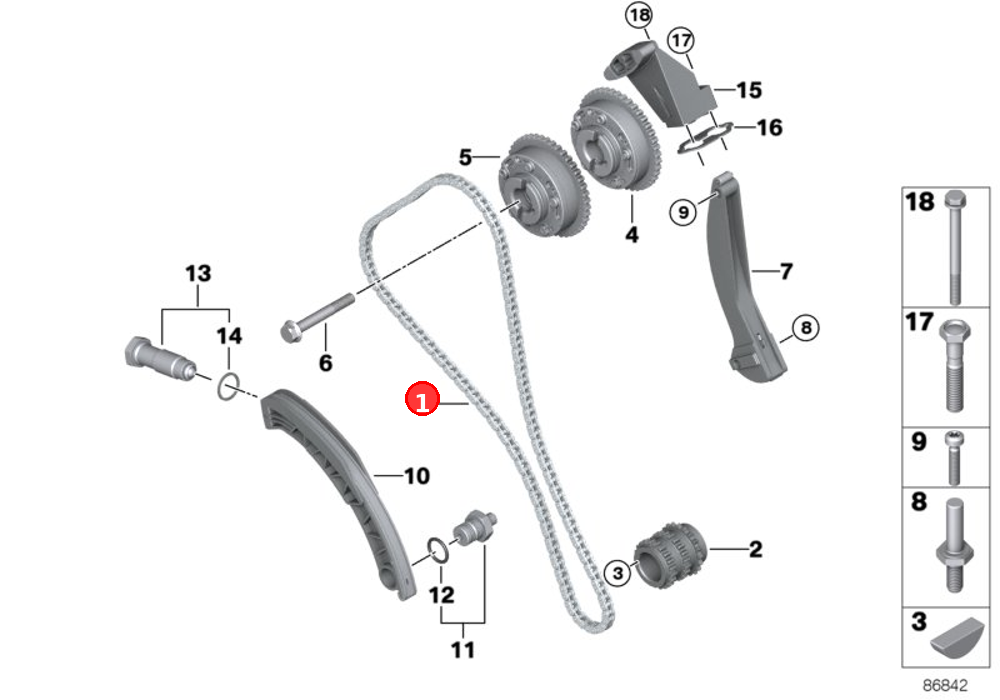 Timing chain OE 11317504468