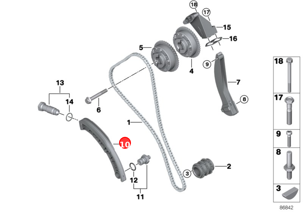 Chain tensioner OE 11317533462