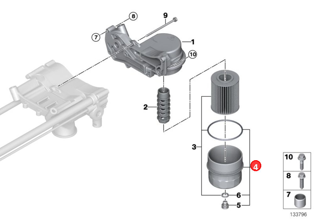 Oil filter cover OE 11427521353