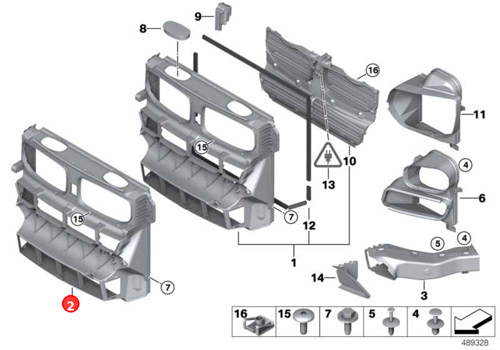 Air duct, radiator OE 51647177878