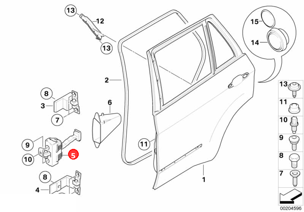 Rear door brake OE 51227141033