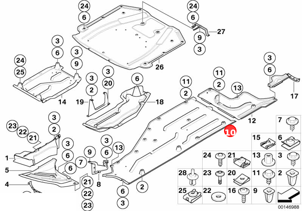 Underbody panelling, left OE 51717020533