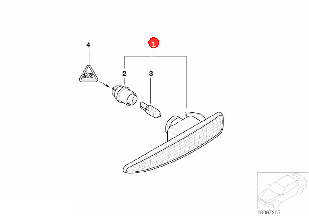 Additional turn indicator lamp, right OE 63137164756