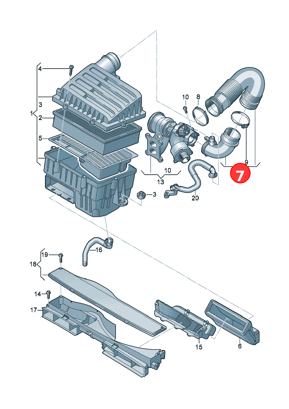 Air hose  D - 08.07.2019 OE 5Q0129654AF