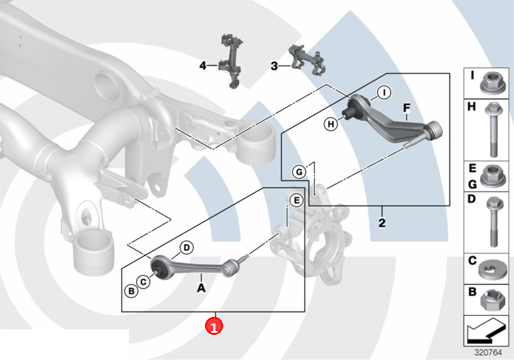 Repair kit, control arm, left OE 33322348885