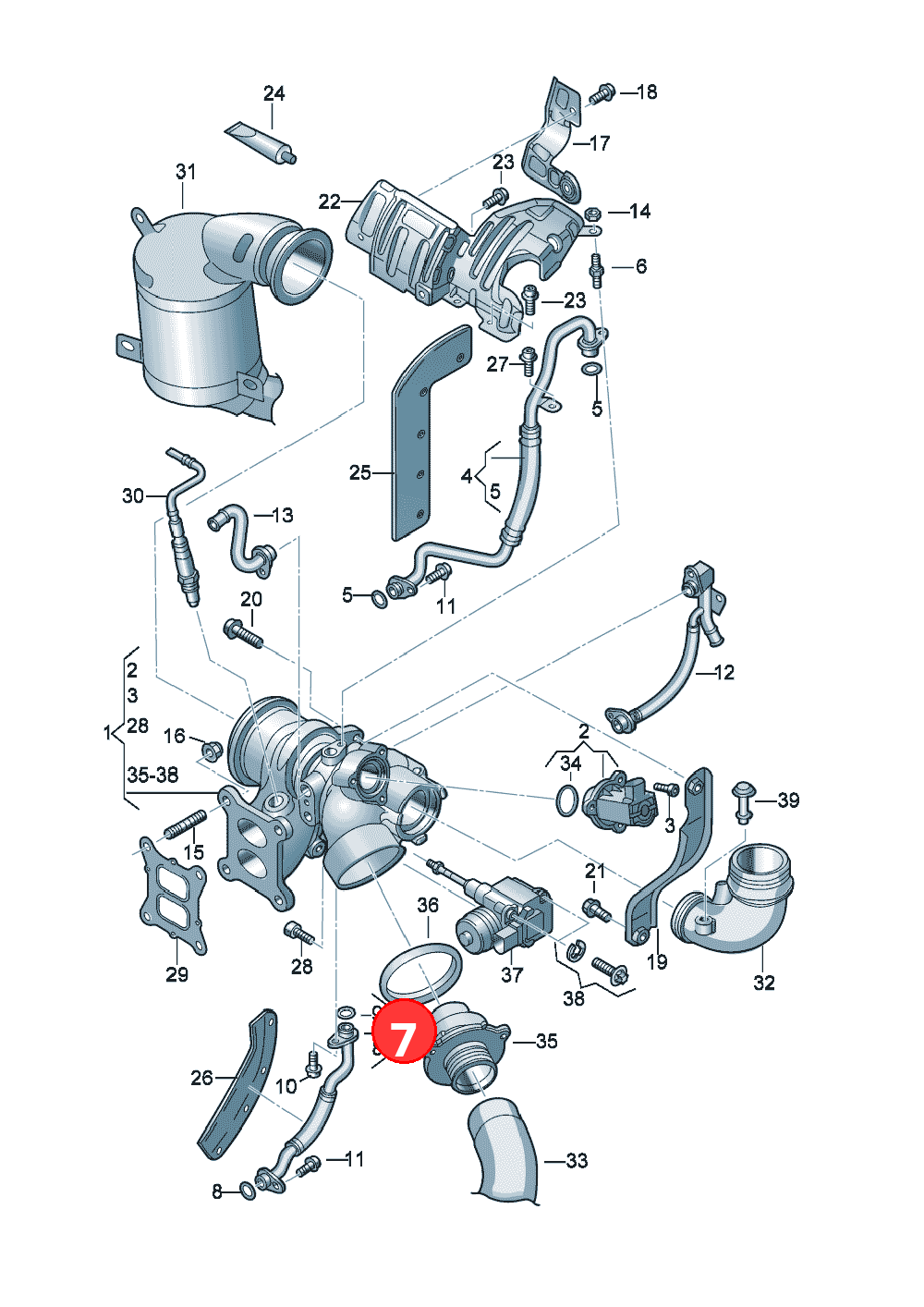Oil return line OE 06K145735F