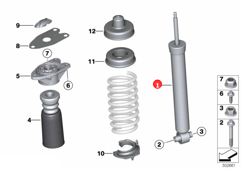Shock absorber, rear OE 33526874369