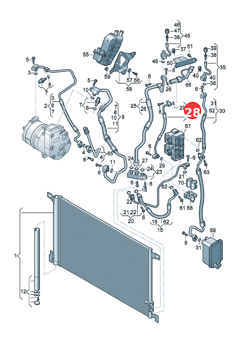 Refrigerant line OE 4KE816704F