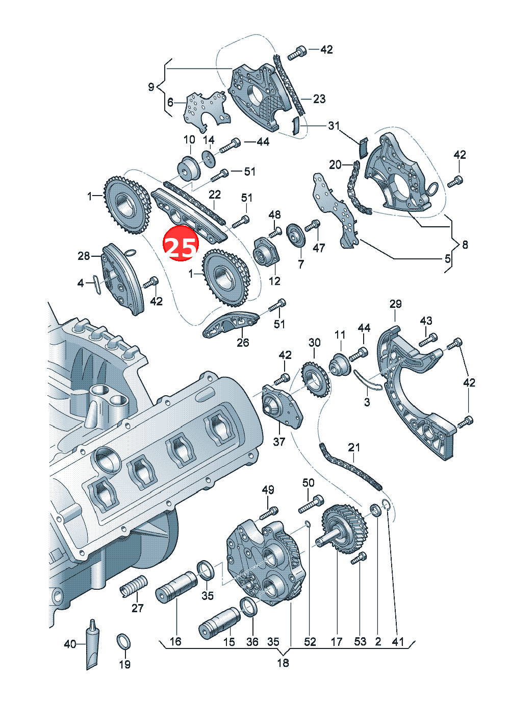 Guide rail OE 079109469AL