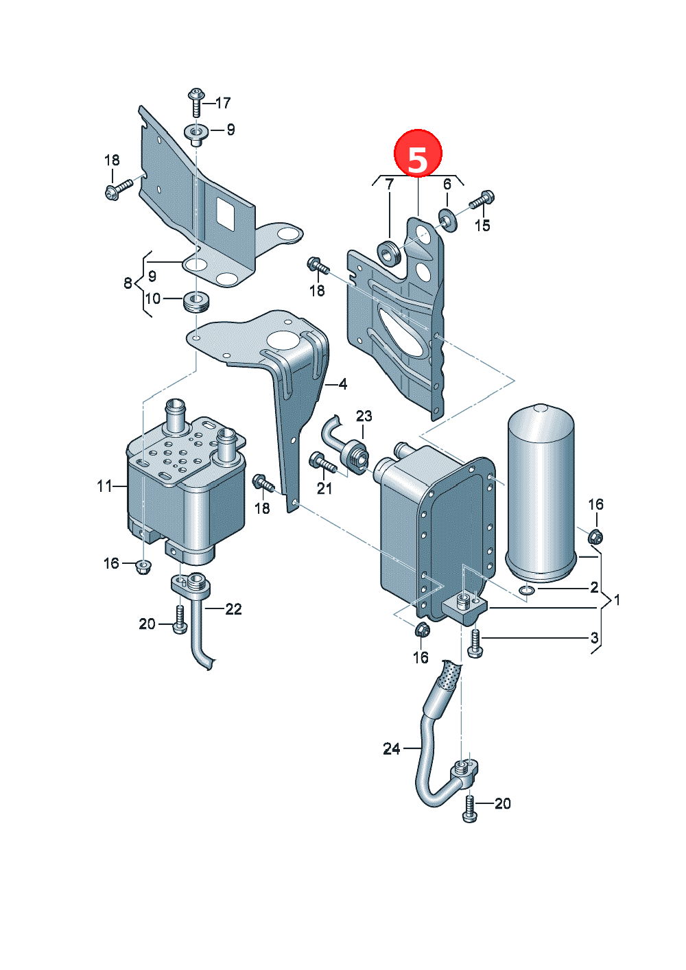 Bracket for additional coolantpump OE 4KE820195R