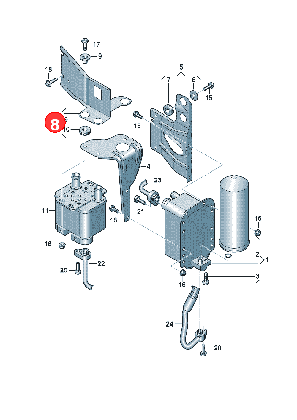 bracket for heat exchanger OE 4KE820196F