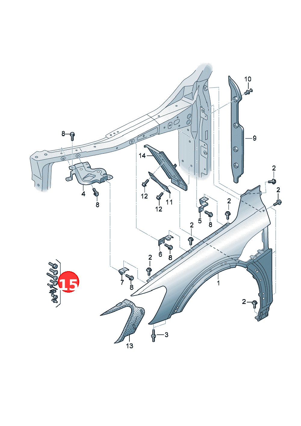 attachment parts for onefender OE 4KE098625