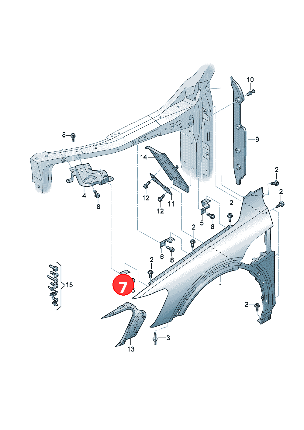 bracket - fender OE 4KE821165