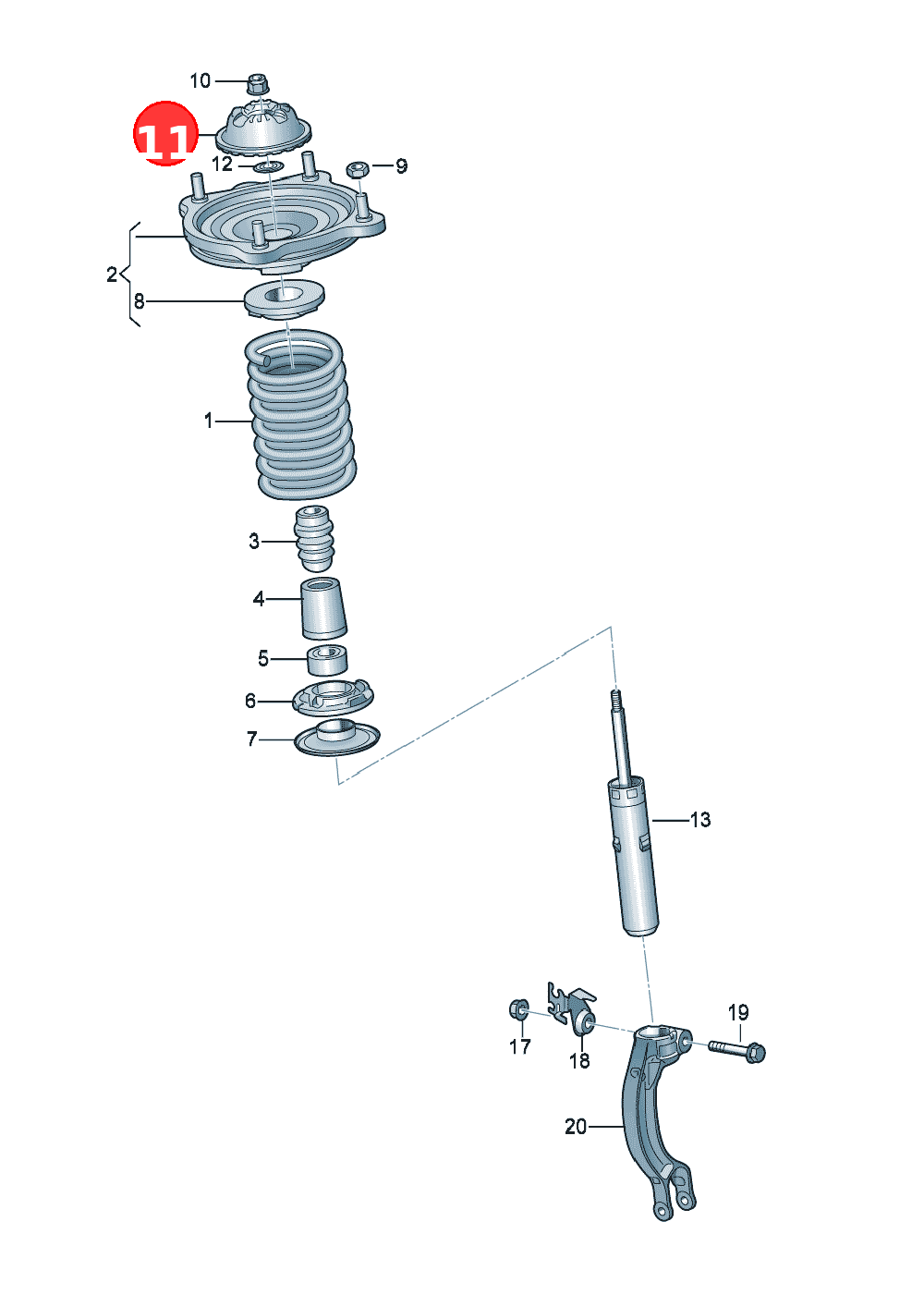 Mounting OE 8E0412377C