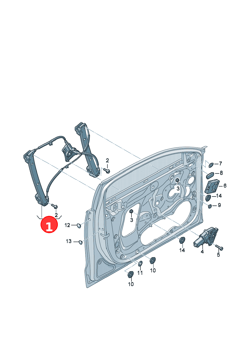 Window regulator without motor OE 4G0837461