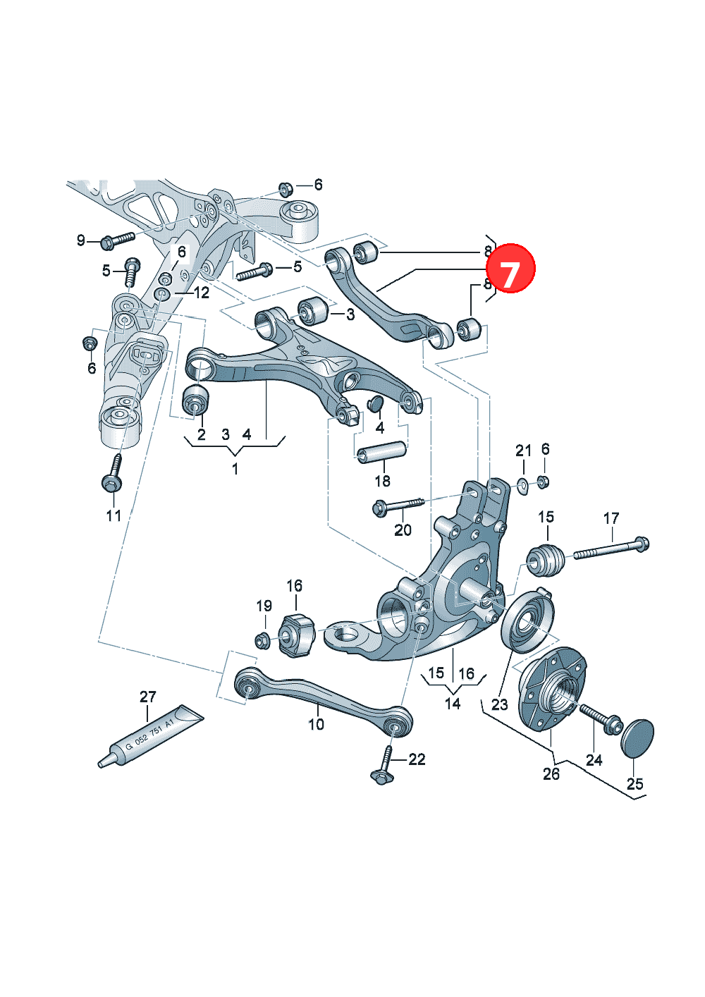 Wishbone OE 8K0505323H