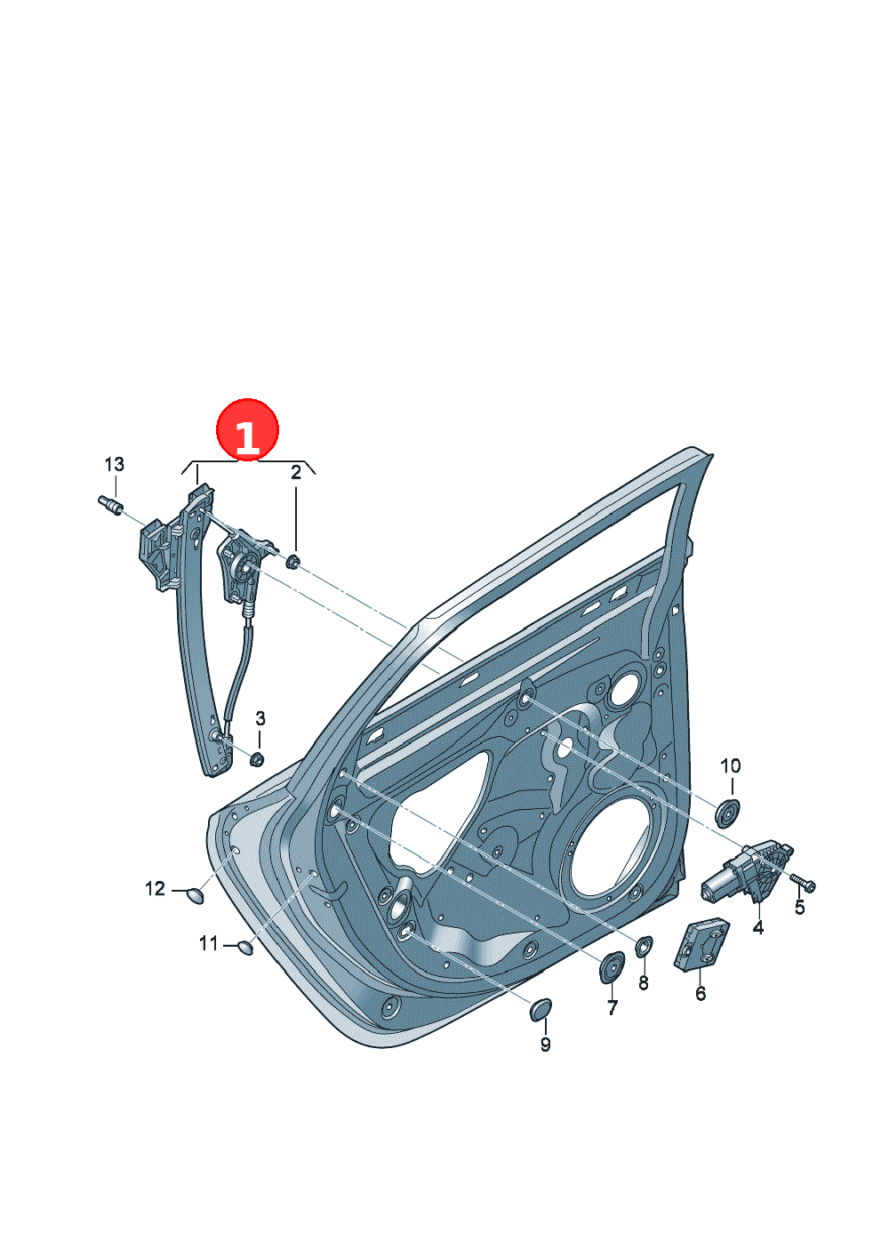 Window regulator without motor OE 4G0839461
