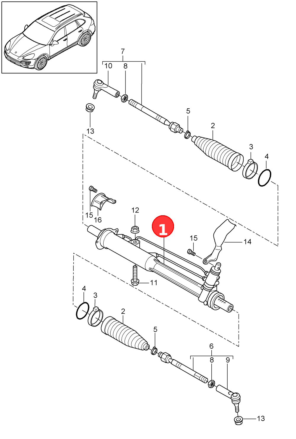 Steering gearPower steering OE 95834701100