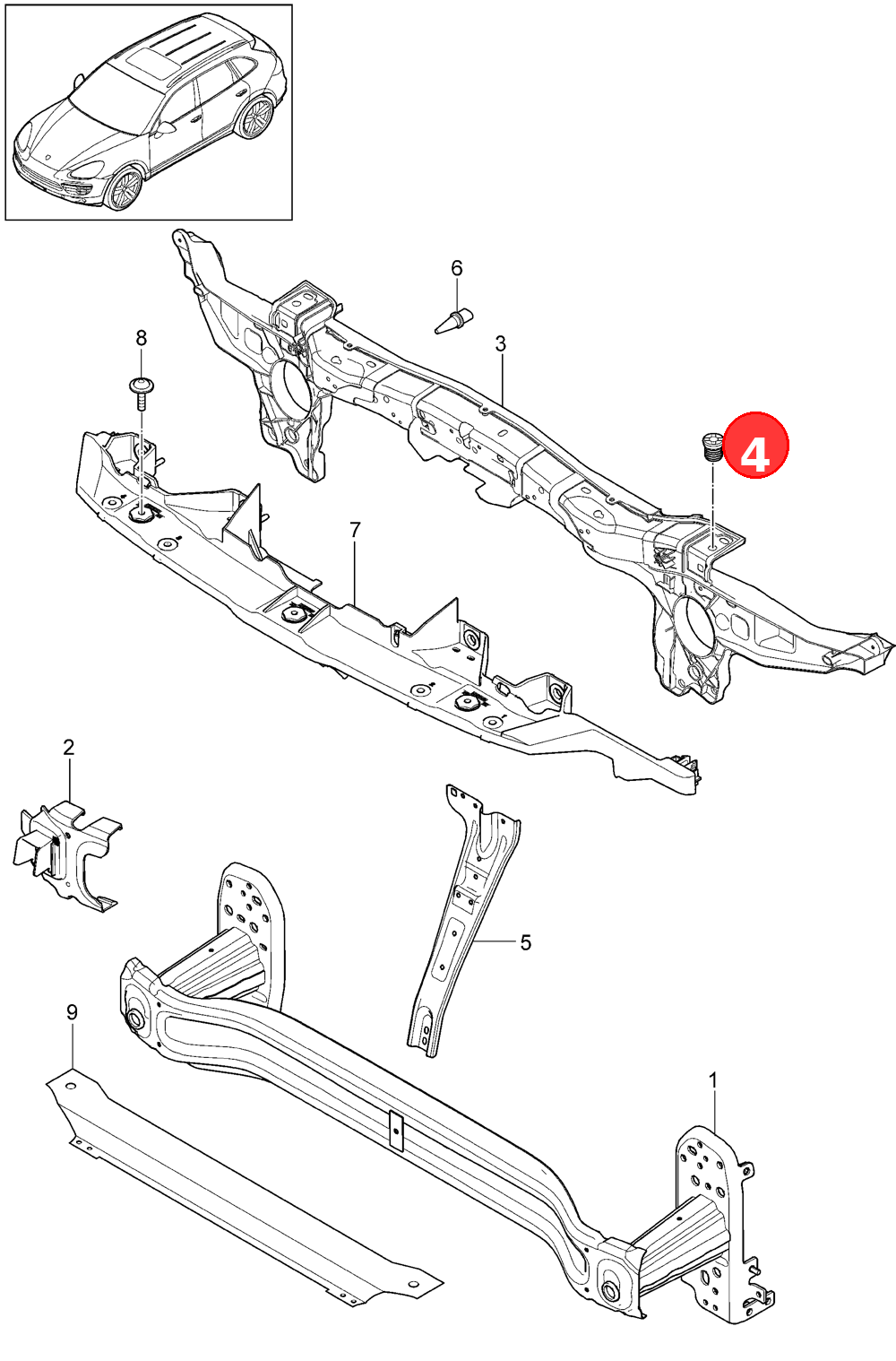 Stop bufferBonnet OE 95850548100