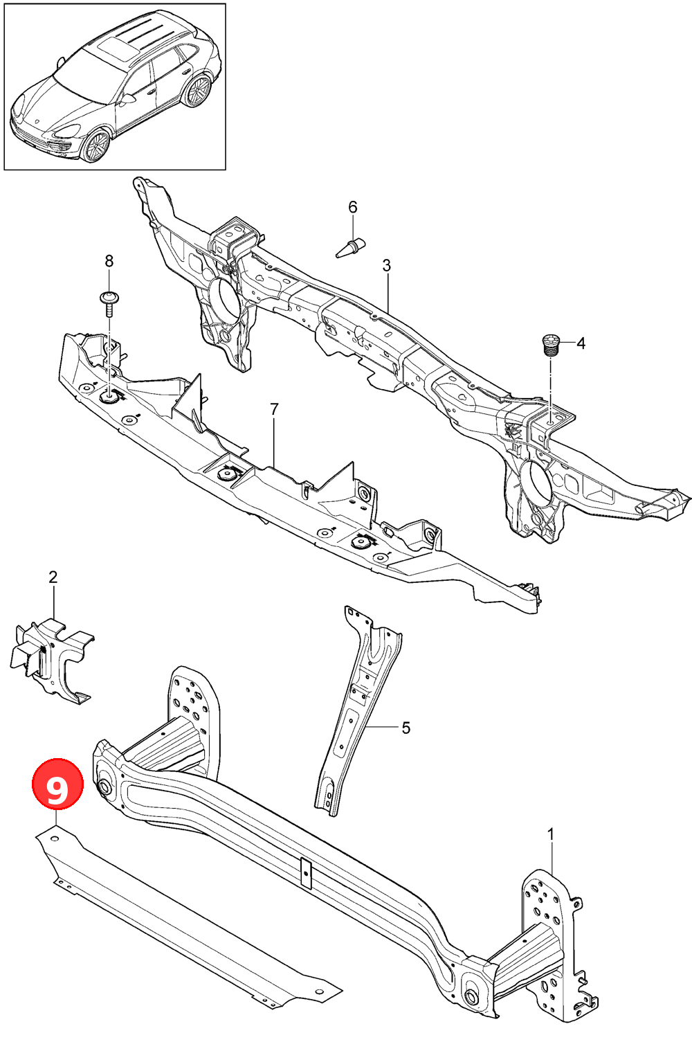 Cross member OE 95850555200