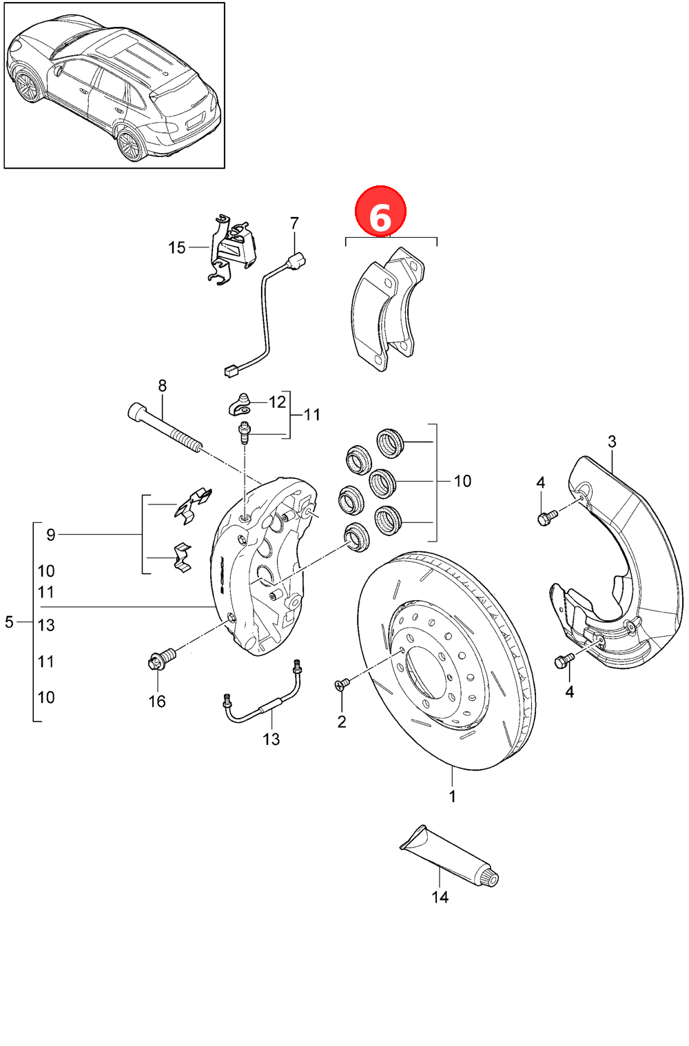 1 set of brake pads fordisk brakecomprising:Brake lining                     also use:FastenersDiscontinued part OE 95835193900