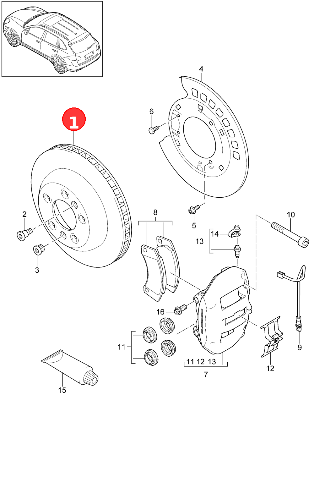 Brake discadditionally to be used items: OE 95535240131