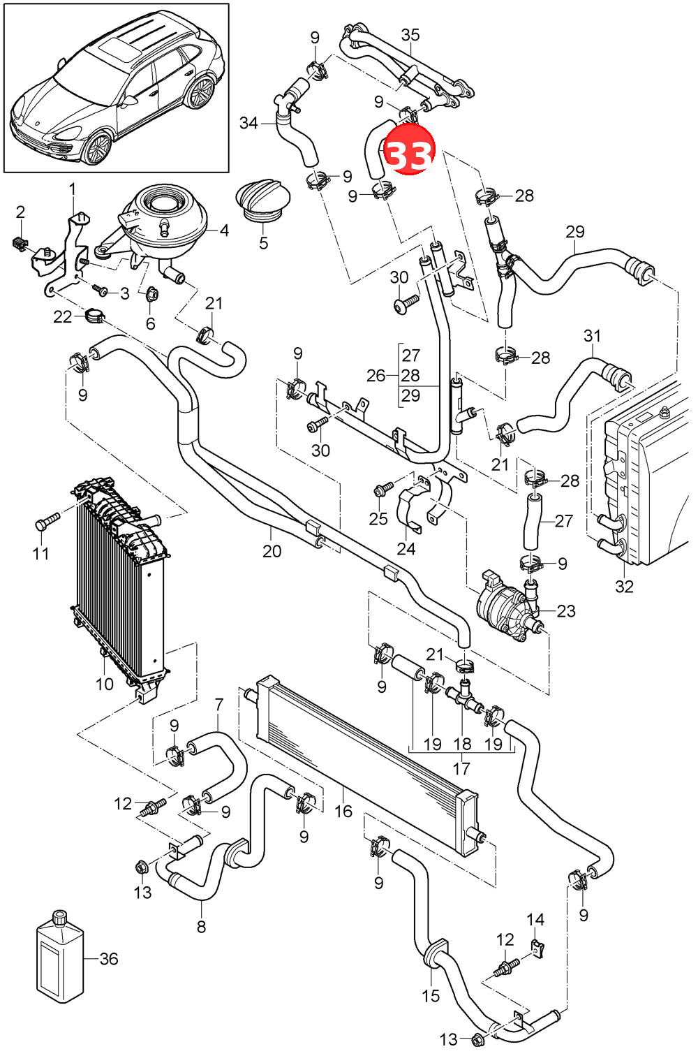 Coolant hose OE 95810610400