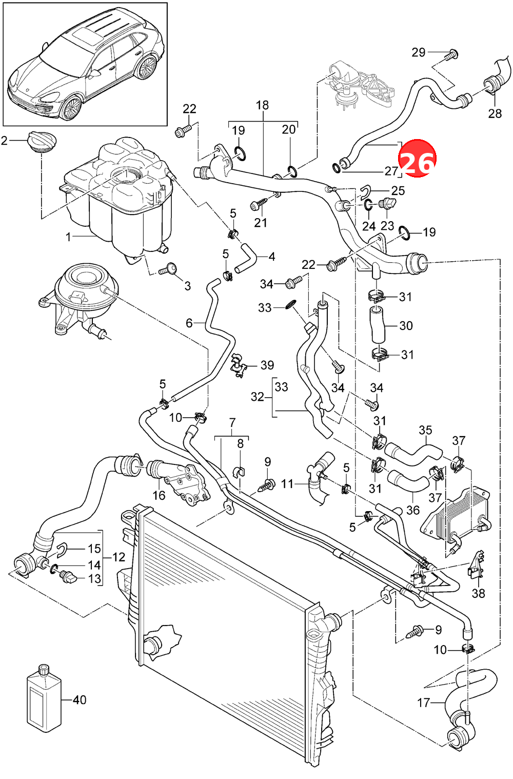Coolant pipe OE 95810646500