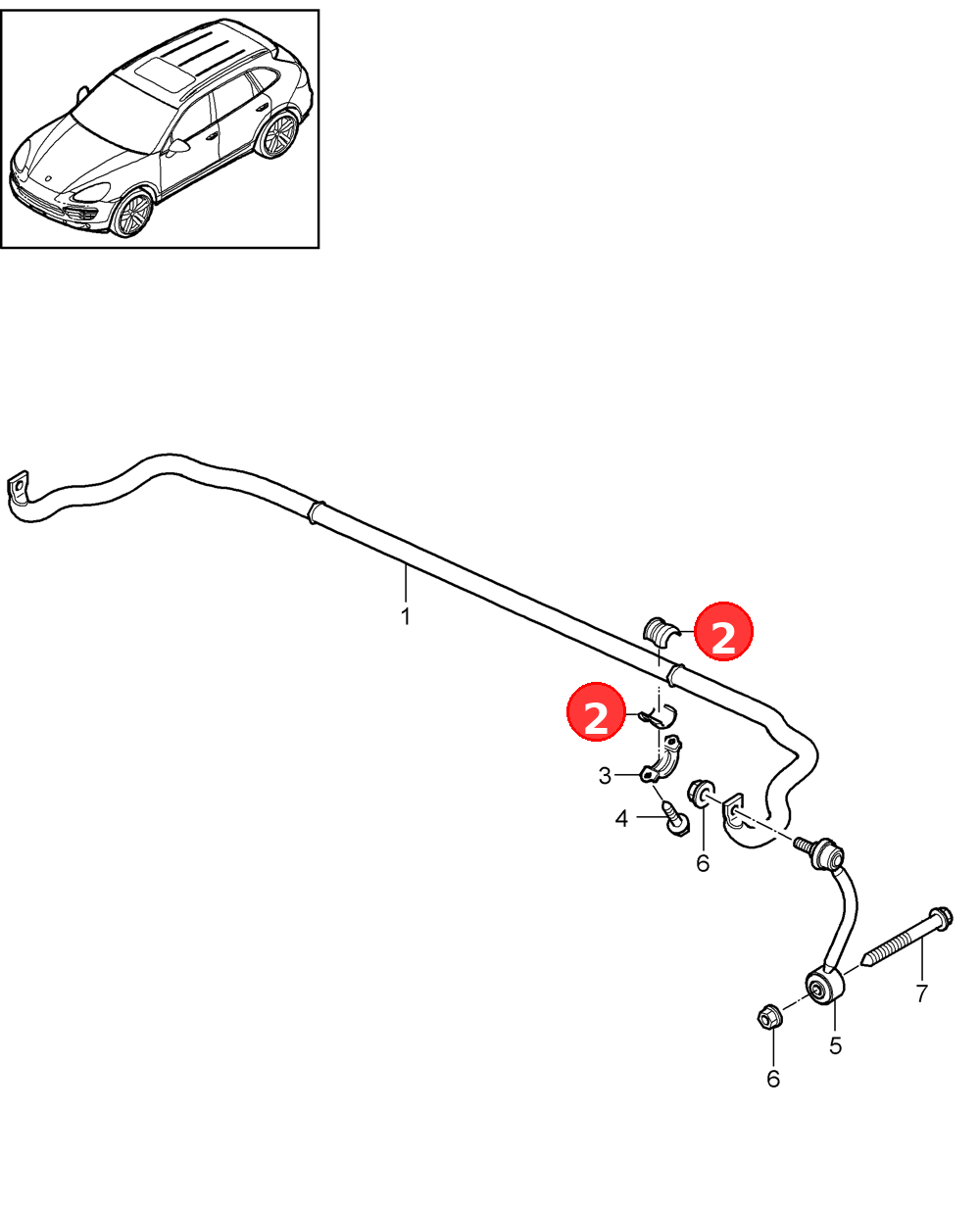anti-roll bar bearing bracketIdentification:  green OE 95533379240