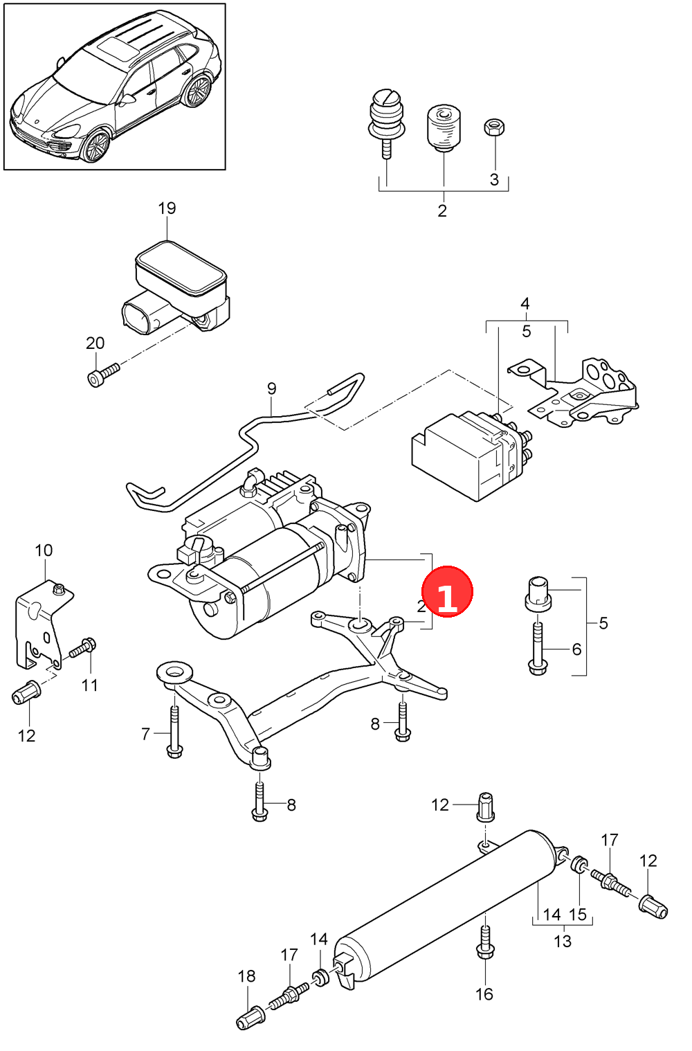 CompressorIncludedSupport section OE 95835890100