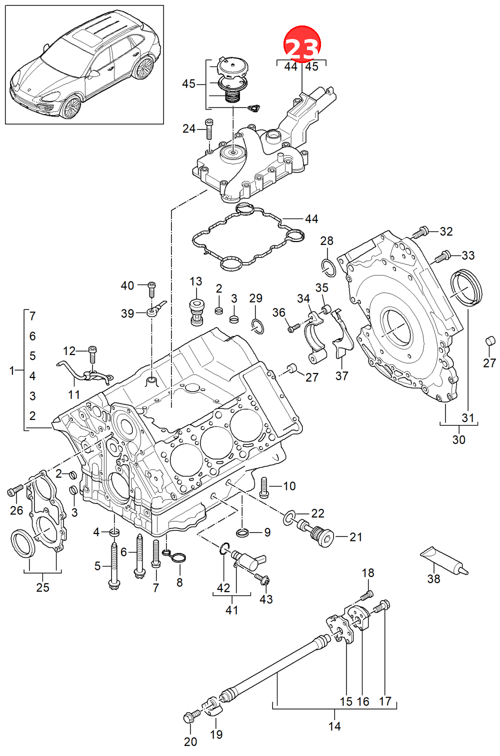trim for ventilationCrankcase housingD - MJ 2013Discontinued part OE 95810124700