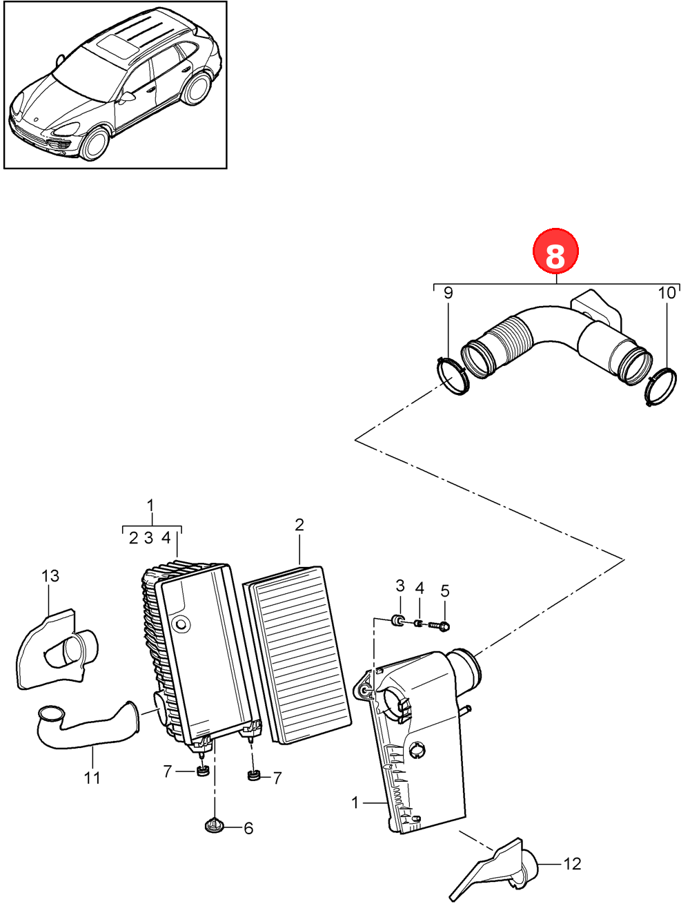 Connecting pipe OE 95811022302