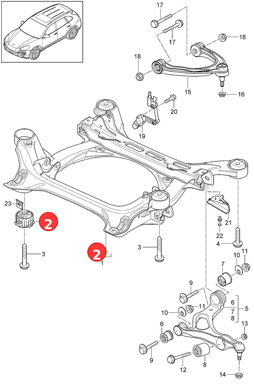 Bonded rubber bush OE 95534113301
