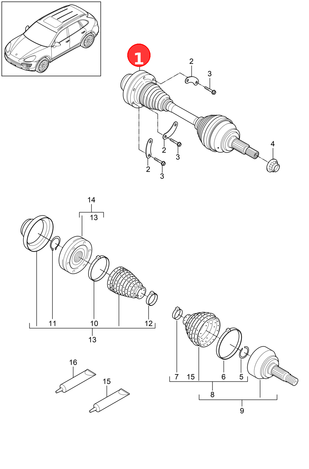 Drive shaftDiscontinued part OE 95834903811