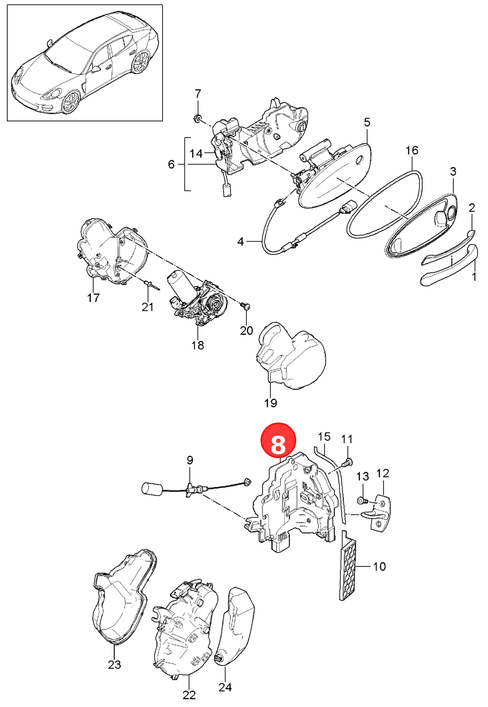 Door lockD -    MJ 2012>> -    MJ 2013 OE 8J1837015C