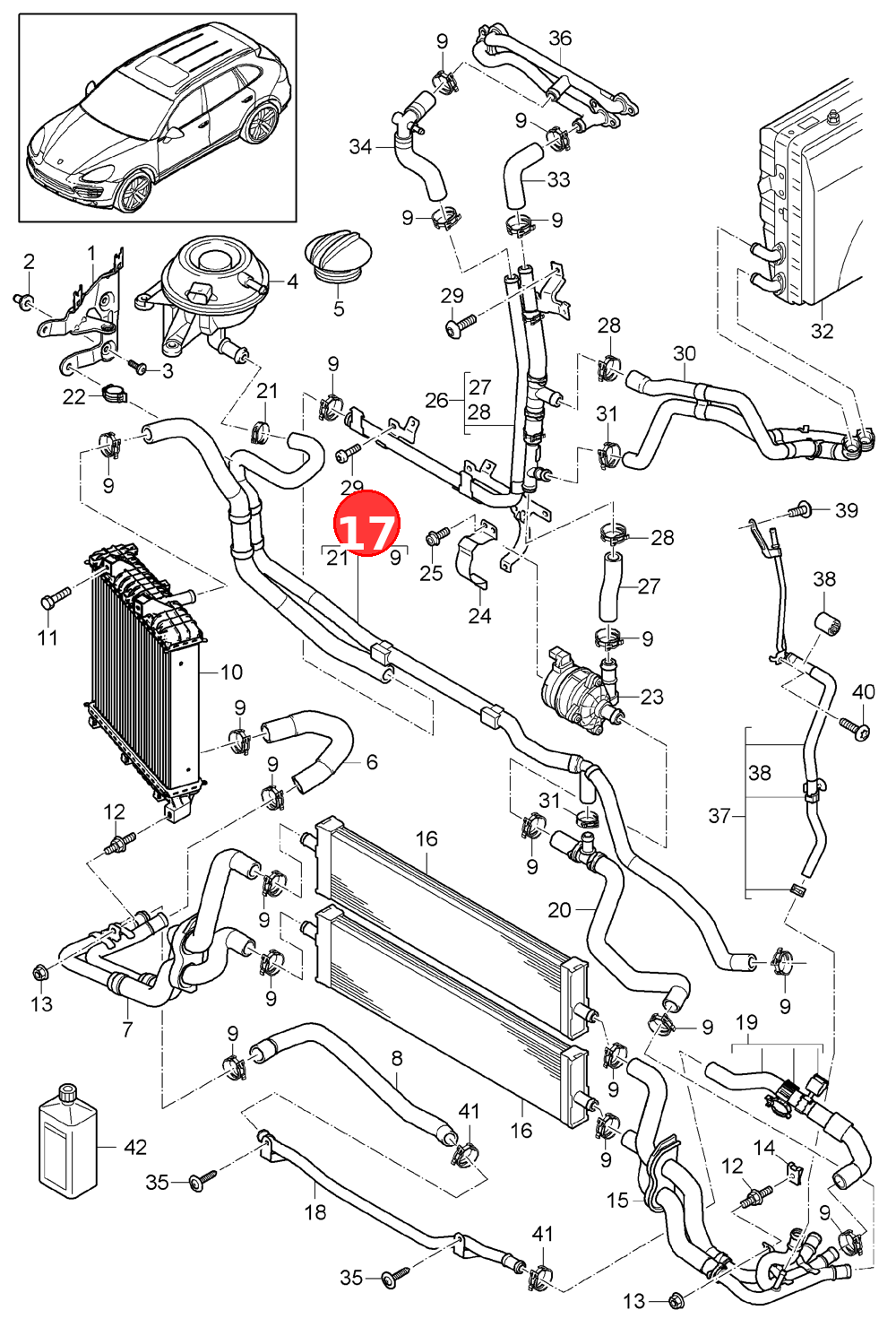 Coolant pipe OE 95810626902