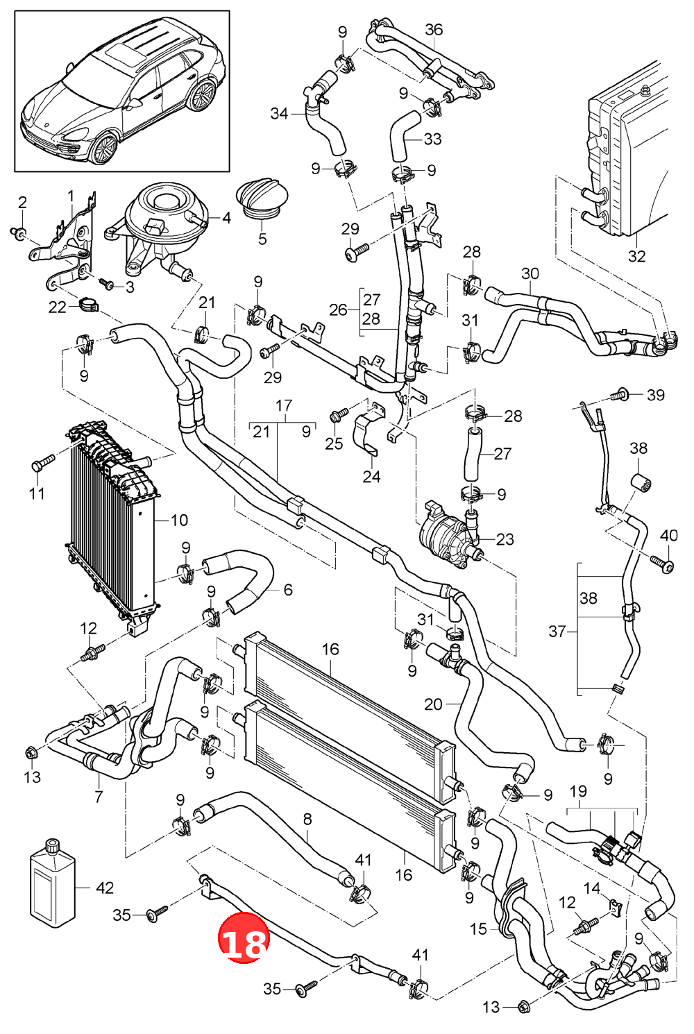 Coolant pipe OE 95810626903