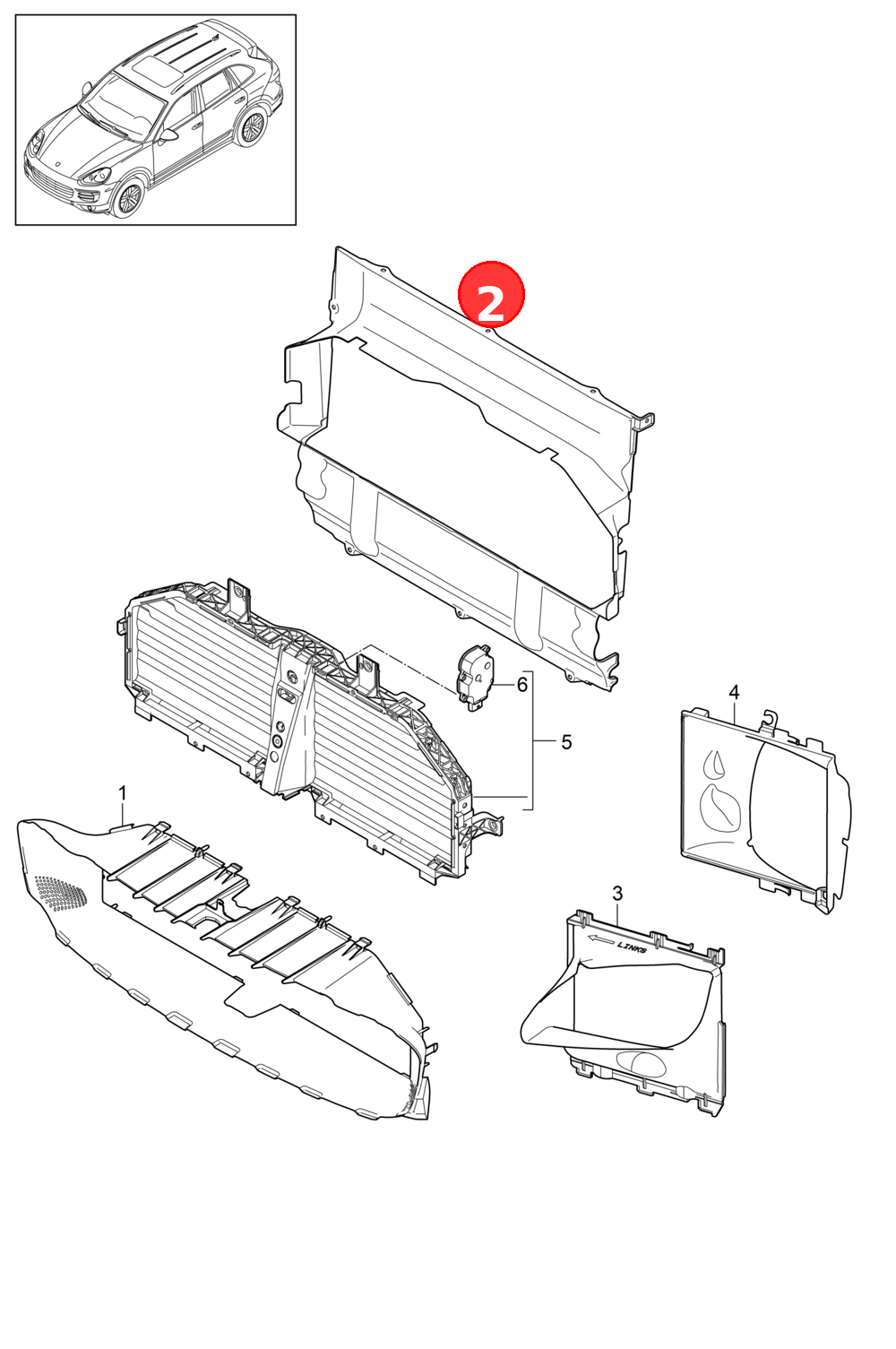 Air guide OE 95857529110
