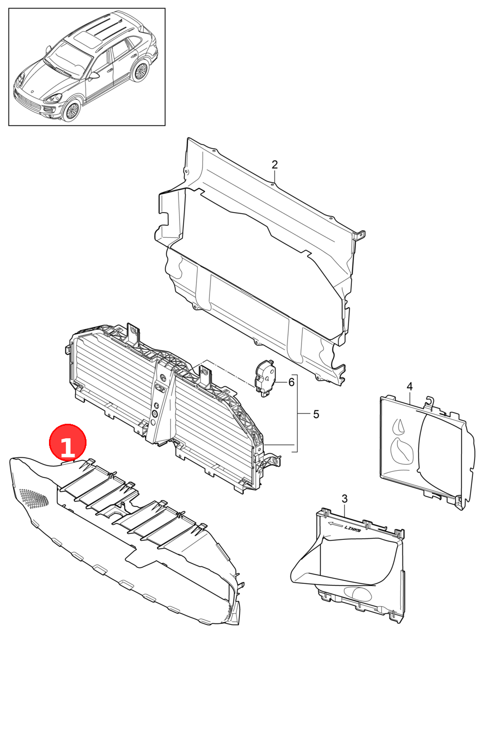 Air guide OE 95857532331