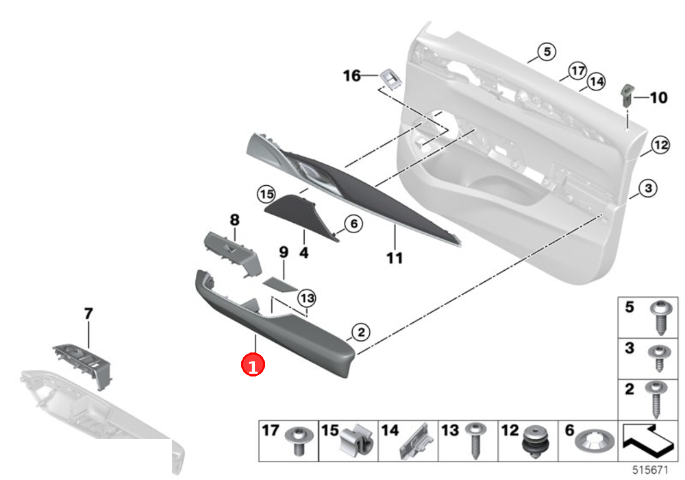 Armrest, front right OE 51417466266