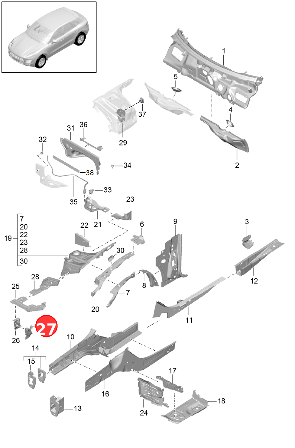 SupportSide member OE 95B803691Y