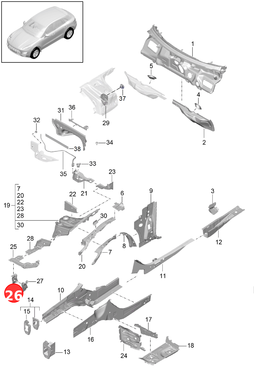 SupportBraceHeadlights OE 95B805831Y