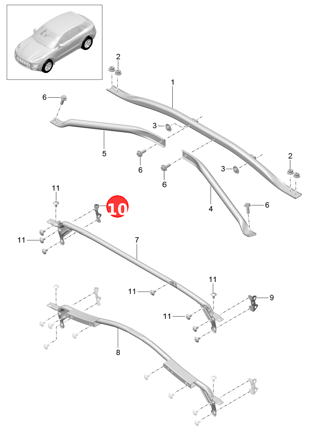 Securing bracketBrace OE 95B804474