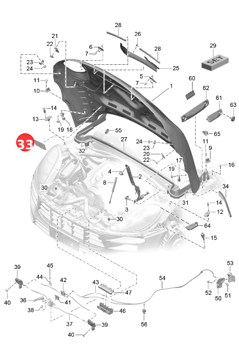 gasket for engine cover OE 95B823739