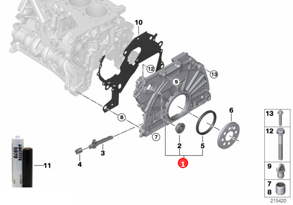Timing case cover OE 11148591628