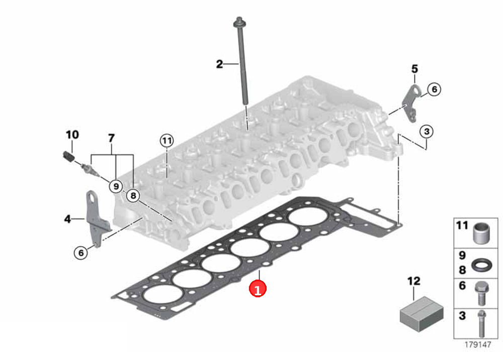Cylinder head gasket asbestos-free OE 11127809755