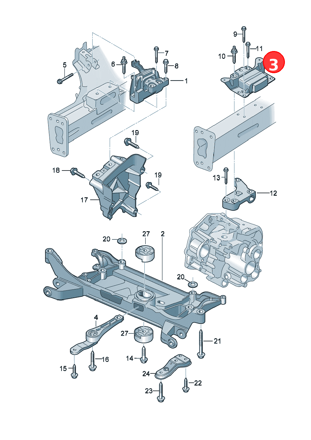 gearbox mountingD - 30.07.2018>> OE 5Q0199555BJ
