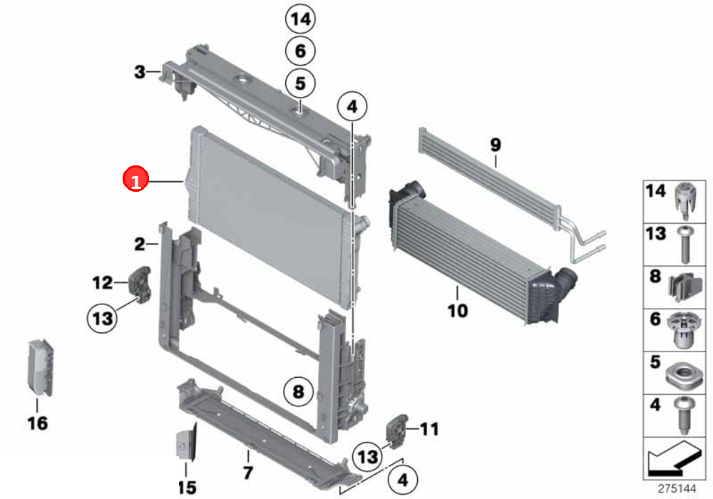 Radiator OE 17118509177